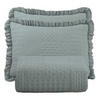 Colcha Babado Queen Fluffy 3pçs 100% Poliéster - Cinza