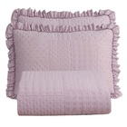 Colcha Babado Queen Fluffy 3pçs 100% Poliéster - Rosé