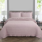 Colcha Babado Queen Fluffy 3pçs 100% Poliéster - Rosé