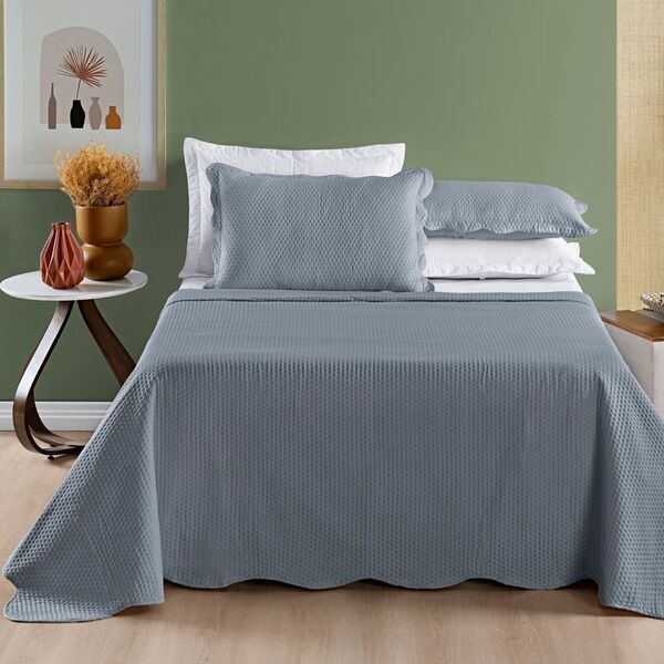 Colcha Bouti Ally Casal Padrão 03 Peças - Cinza