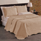 Colcha Bouti Petala 3pçs Cobre Leito Dupla Face Casal Queen P