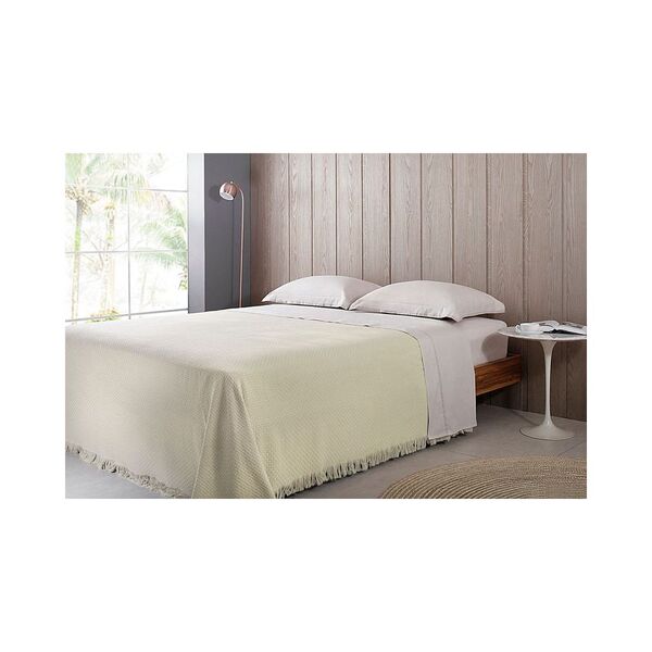 Colcha Casal Cobre Leito Buddemeyer 2,30m X 2,50m Bege
