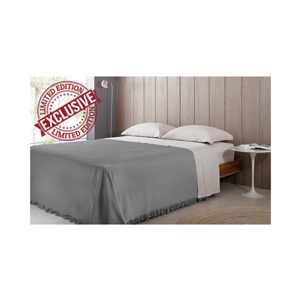 Colcha Casal Cobre Leito Buddemeyer 2,30m X 2,50m Grafite