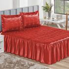 Colcha Casal Elisa Charmousse Bordado 3 Peças - Vermelho