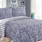 Colcha Casal Microfibra Patchwork 3 Peças 150 Fios Palais Cam