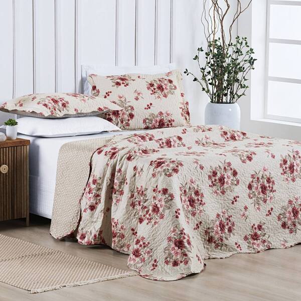 Colcha Casal Padrão Bouti Sorelle Dupla Face Estampada 3 Peça