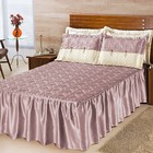 Colcha Casal Padrão Mayara Cetim Liso 05 Peças - Rosê