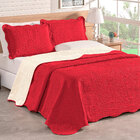 Colcha Casal Padrão Vermelha Bouti Dupla Face Matelada Ultras