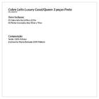 Colcha Casal Queen 3 Peças Preto 2,40m X 2,55m Com Porta Trav