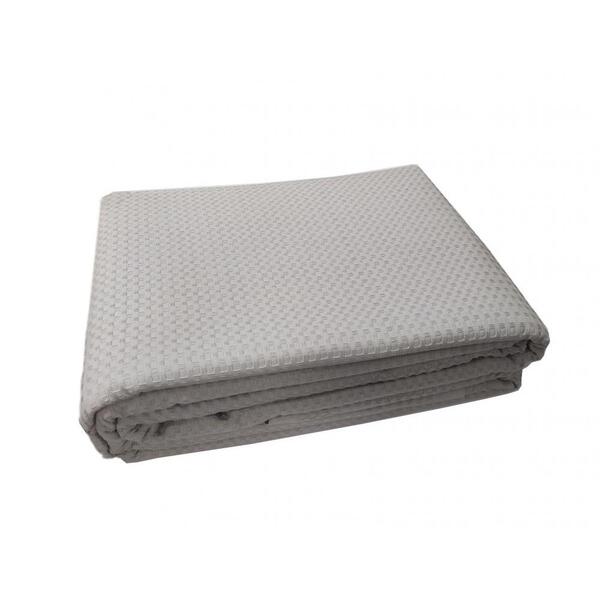 Colcha Casal Teka Genova Piquet Favo Cinza 100% Algodão