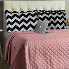 Colcha Chevron Casal Queen Com Porta Travesseiros Em Jacquard