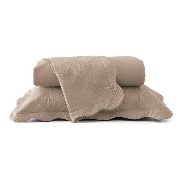 Colcha Classic Casal Com Três Peças Rozac Marrom Un