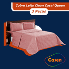Colcha Clean Dupla Face 3pçs Casen Casal Queen Rosé