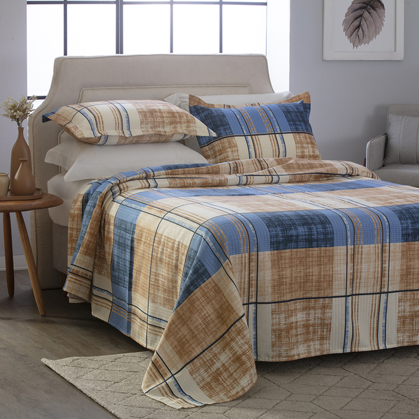 Colcha Cobre Leito Cama Queen Kit 3 Peças Firenze Tecido Piqu