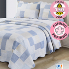 Colcha Cobre Leito Casal 3 Peças Dupla Face Estampada Camesa