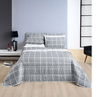 Colcha Cobre Leito Esplendor Padrão 3 Peças Dupla Face - Cinz