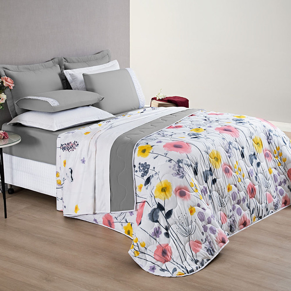 Colcha Cobre Leito Karicia Queen 3 Peças Dupla Face Matelado