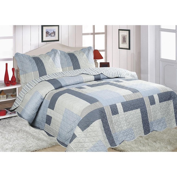 Colcha Cobre Leito Patchwork Casal Jacob Realce Premium