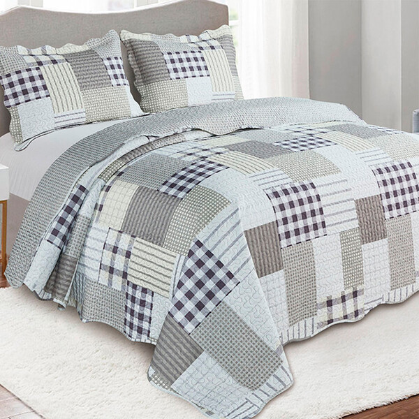 Colcha Cobre Leito Queen 3 Peças Dupla Face Estampada Emcompr