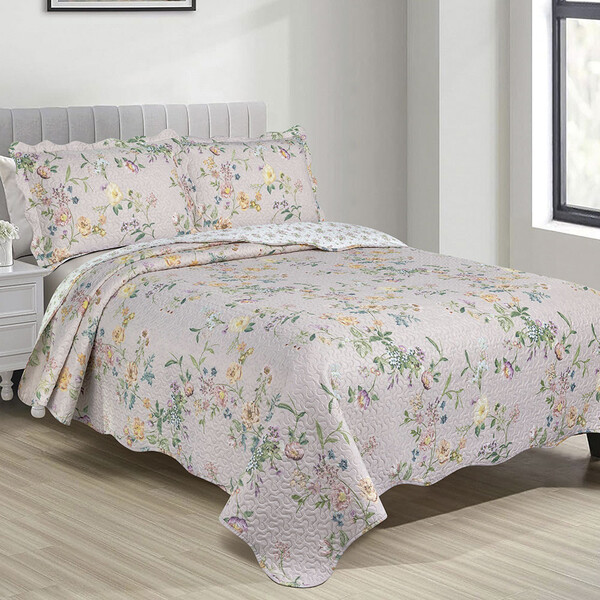 Colcha Cobre Leito Queen 3 Peças Dupla Face Estampada Emcompr