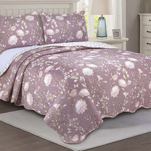 Colcha Cobre Leito Queen 3 Peças Dupla Face Estampada Emcompr