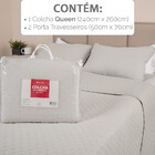 Colcha Cobre Leito Queen Kit 3 Peças Dupla Face Micro Percal