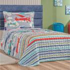 Colcha Cobre Leito Solteiro Infantil 2 Peças Avião