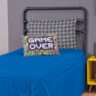 Colcha Cobre Leito Solteiro Infantil Menino Game 4 Peças Azul