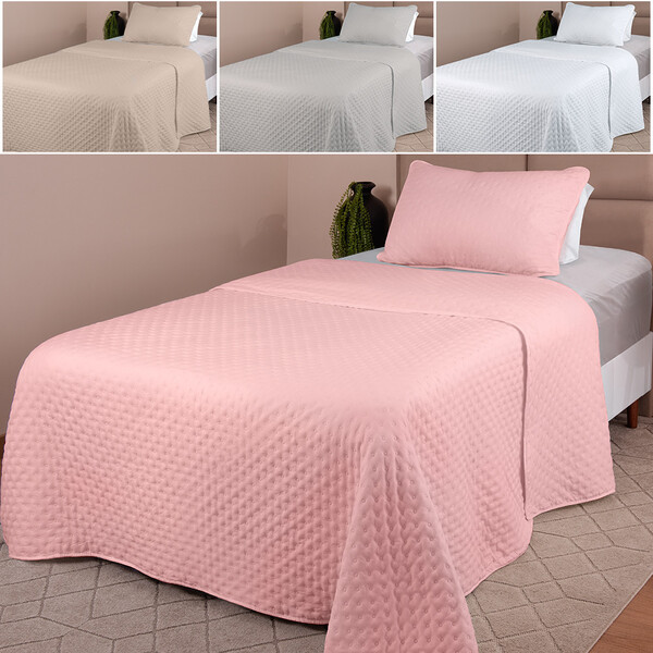 Colcha Cobre Leito Solteiro Kit 2 Peças Dupla Face Micro Perc