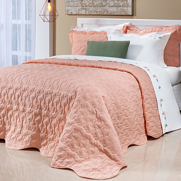 Colcha Cobre Leito Super King 200 Fios Com Fronha 100% Algodã