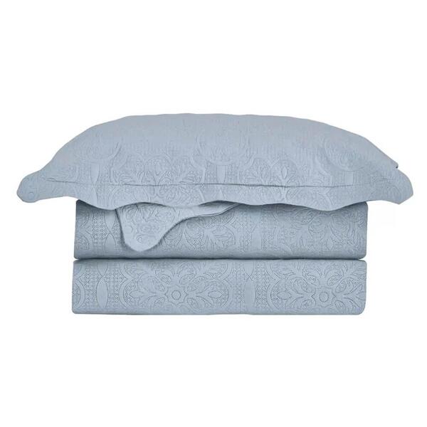 Colcha De Casal Microfibra marrocos Azul 3 Peças - Camesa