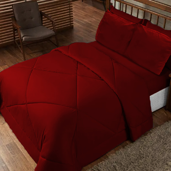 Colcha Dupla Face 6 Pçs Casal Queen Casen -  Lençol Incluso V