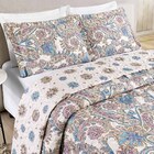 Colcha Essencial Casal Queen 3 Peças Dupla Face -  Floral Azul