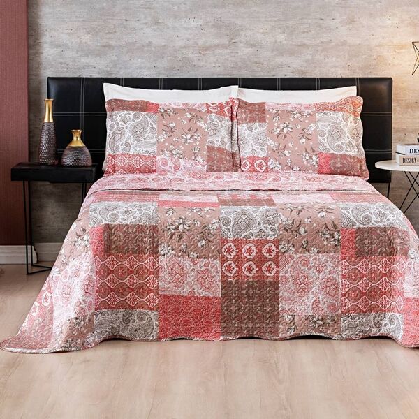 Colcha Estampada Dupla Face Bouti Casal 03 Peças - Báltika