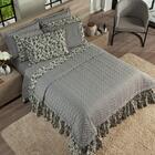 Colcha Firenze King 03pçs Percal 180 Fios Cinza
