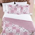 Colcha Flora King Dupla Face 3pç 100% Poliéster - Lerose