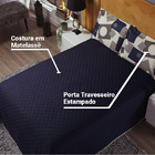 Colcha Geometrica 3 Pçs Para Cama Casal Queen Azul Casen