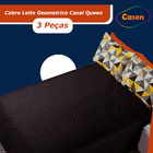 Colcha Geometrico 3 Pçs Queen Casen Estampado Casen Preto_tri