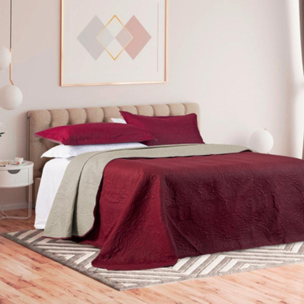 Colcha Greece Casal - 2,20m X 2,40m - Vermelho
