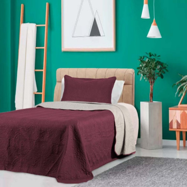 Colcha Greece Solteiro - 1,60m X 2,20m - Vinho