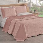 Colcha King Bouti Dupla Face 03 Peças - Rosê - 100% Poliéster