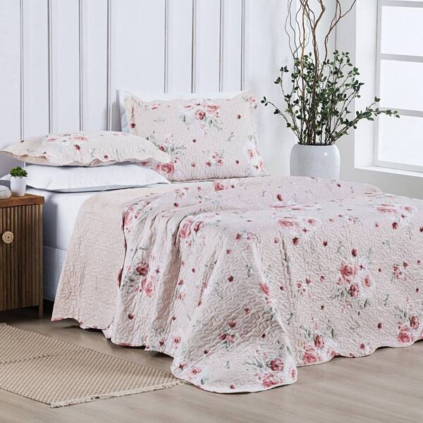 Colcha King Bouti Sorelle Dupla Face Estampada 3 Peças - Flora