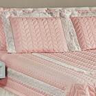 Colcha King Romantica Micropercal 200 Fios 5 Peças - Rose