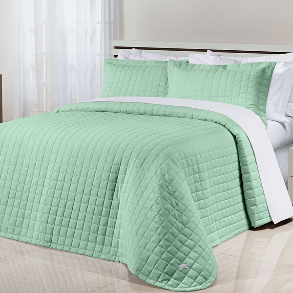 Colcha Liso Solteiro Verde 200 Fios 100% Algodão 2 Peças
