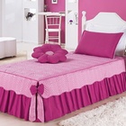 Colcha Mariana Flor Solteiro Kit Quarto Infantil 4 Peças Pink