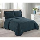 Colcha Matelassê - Casal - Antique - Marinho - C/ Porta Trave