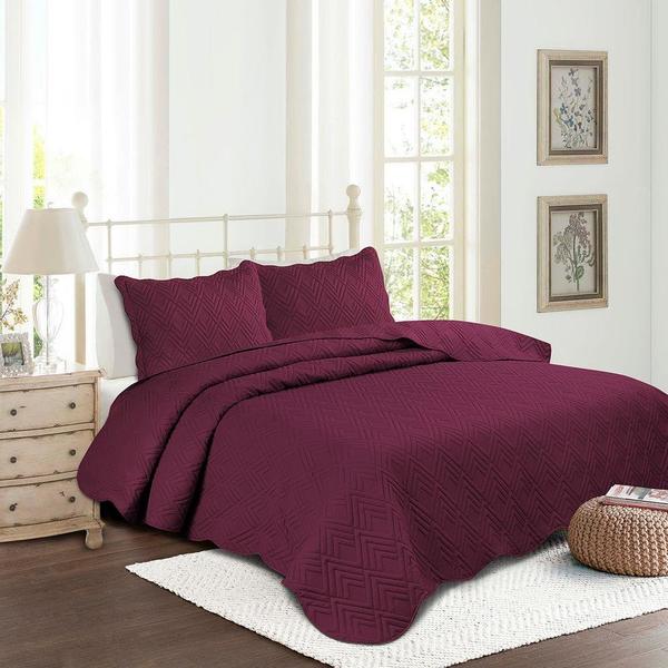 Colcha Matelasse Casal Gigante Prisma Beringela Camesa 220x24