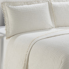 Colcha Matelassê - Casal - Pompom - Creme - C/ Porta Travesse