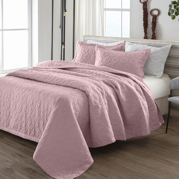 Colcha Matelassê - Queen Size - Madri 3d - Rosa - Dupla Face