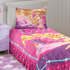 Colcha Matelassê Solteiro Com Babado Barbie Sereia Das Pérola